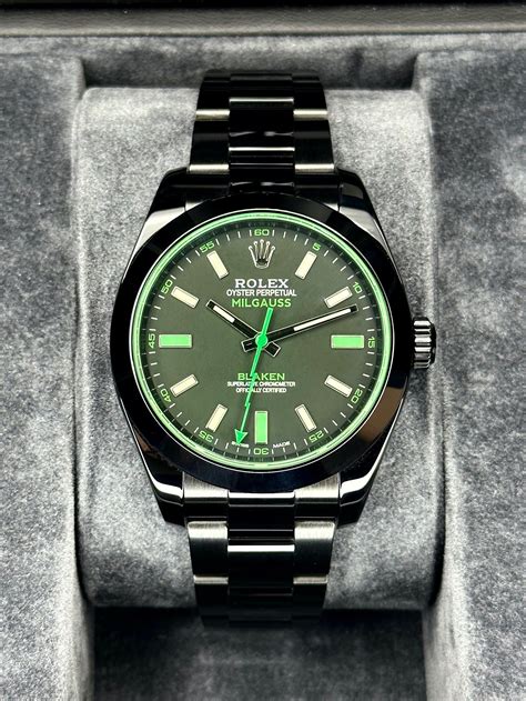 rolex milgauss dlc replica|rolex 116400gv milgauss.